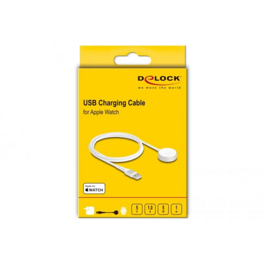 Delock Nabíjecí USB kabel pro hodinky Apple MFi, délky 1 m, bílý, magnetický