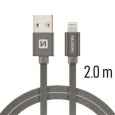 SWISSTEN DATA CABLE USB / LIGHTNING TEXTILE 2,0M GREY