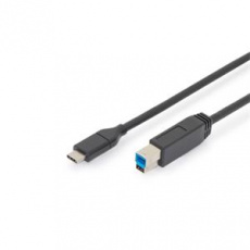 Digitus Připojovací kabel USB typu C, typ C na B M/M, 1,0 m, Gen2, 3A, 10 GB, verze 3.1, CE, bl