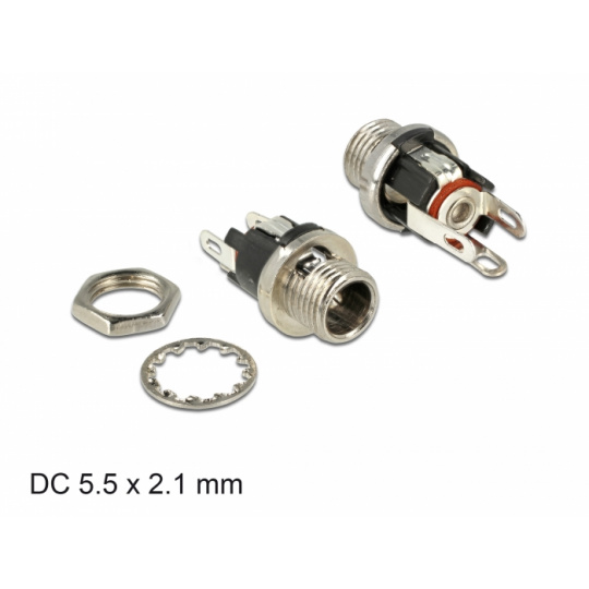 Delock Konektor DC 5,5 x 2,1 x 9,5 mm samice přepážka