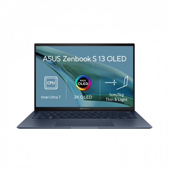 ASUS Zenbook S 13 OLED/UX5304MA/U7-155U/13,3"/2880x1800/32GB/1TB SSD/4C-iGPU/W11H/Blue/2R