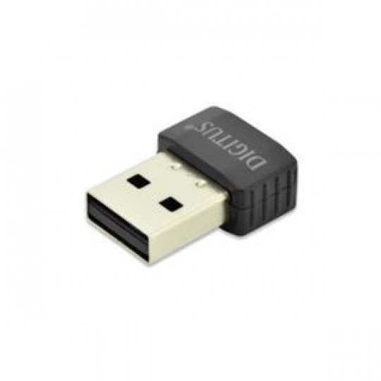 DIGITUS Mini Bezdrátový 11AC USB 2.0 adaptér, 433 Mbp, 2,4 / 5GHz dual band, Realtek RTL8811AU 1T1R 8,5 x 16,4 x 22 mm