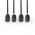 Nedis CABW24200AT100 - Stereofonní Audio Kabel | 2x RCA Zástrčka - 2x RCA Zástrčka | 10 m | Antracit