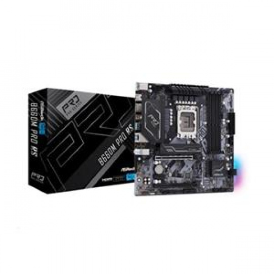 ASROCK B660M PRO RS (intel 1700, 4x DD4 4800MHz, 4x SATA3, M.2, HDMI+DPort, GLAN, mATX)