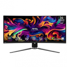 MSI Gaming monitor MAG 341CQP QD-OLED, 34,18" QD-OLED zakřivený/3440x1440 (UWQHD)/175Hz/0,03ms/2xHDMI/DP/USB-C/3xUSB/Výškově nast.