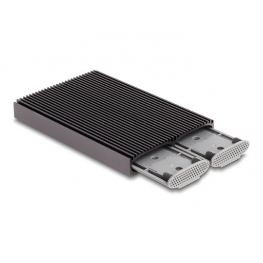 Delock Externí duální kombinované pouzdro USB Type-C™ pro 2 x M.2 NVMe PCIe nebo SSD SATA - beznástrojový