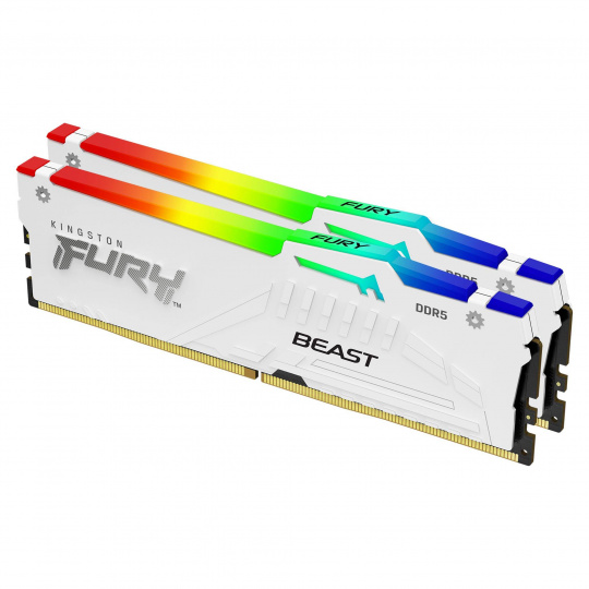 Kingston FURY Beast/DDR5/64GB/6000MHz/CL30/2x32GB/RGB/White