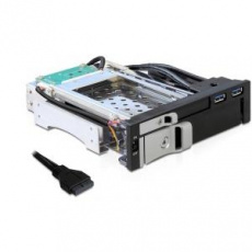 Delock 5.25 výměnný rámeček pro 1x 2.5 + 1x 3.5 SATA HDD + 2 x USB 3.0 porty