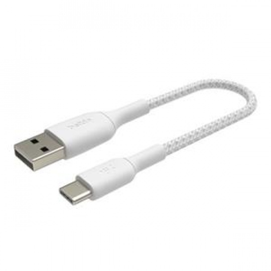 Belkin BOOST CHARGE™ USB-C/USB-A kabel, 15cm, bílý - odolný