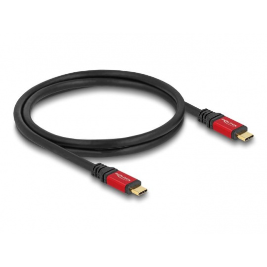 Delock USB 20 Gbps kabel USB Type-C™ samec na samec PD 3.0 100 W E-Marker 0,8 m červený kovový