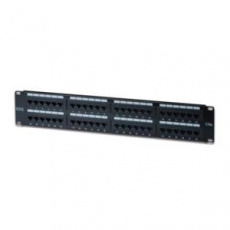 Digitus CAT 5e Patch Panel, nestíněný, 48 portů RJ45 8P8C, LSA, 2U, stojanový držák, černý, 482x44x109mm