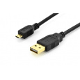 Digitus Připojovací kabel USB 2.0, typ A - micro B M/M, 1,8 m, vysokorychlostní, konektory reverzibilní, bl