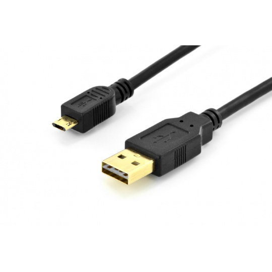 Digitus Připojovací kabel USB 2.0, typ A - micro B M/M, 1,8 m, vysokorychlostní, konektory reverzibilní, bl