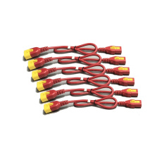 Power Cord Kit (6 ea), Locking, C13 TO C14, 0.6m, Red