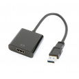 GEMBIRD Redukce USB 3.0 - HDMI, M/F, 15cm, černý