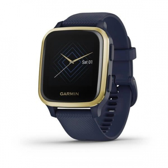 Hodinky Garmin Venu Sq Music LightGold/Blue Band