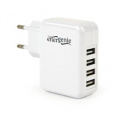 GEMBIRD, Nabíječka USB, 4x USB, 3100mA, 15W. bílá