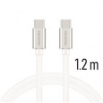 SWISSTEN DATA CABLE USB-C / USB-C TEXTILE 1,2M SILVER