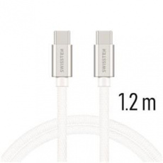 SWISSTEN DATA CABLE USB-C / USB-C TEXTILE 1,2M SILVER