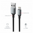 SWISSTEN DATOVÝ KABEL TEXTILE II USB / LIGHTNING 1,5 M ČERNÝ