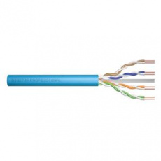 DIGITUS CAT 6A U-UTP installation cable, 500 MHz Dca (EN 50575), AWG 23/1, 500 m drum, sx, blue