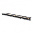 Digitus CAT 6 Patch Panel, nestíněný, 24 portů RJ45 s uzávěrem, 8P8C, LSA, 0,5U, 19 "montáž do stojanu, černá