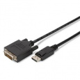 Digitus DisplayPort adapter cable, DP - DVI (24+1) M/M, 2.0m, w/interlock, DP 1.1a compatible, CE, bl