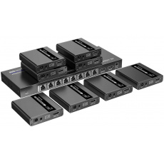 HDMI 1-8 splitter+extender po CAT6/6a/7, 4k,až 70m