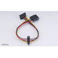 AKASA - 4-pin molex na 2x 15-pin Sata adaptér