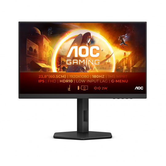 AOC Gaming/24G4X/23,8"/IPS/FHD/180Hz/0,5ms/Black/3R