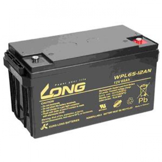 Baterie Long 12V 65Ah olověný akumulátor LongLife M6 10-12 let (WPL65-12AN)