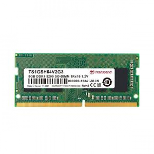 Transcend paměť 8GB SODIMM DDR4 3200 1Rx16 1Gx16 CL22 1.2V