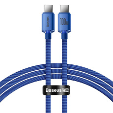 Baseus CAJY000603 Crystal Shine Series Datový Kabel USB-C - USB-C 100W 1,2m Blue