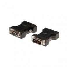 Digitus DVI adapter, DVI(24+5) - HD15 M/F,  DVI-I dual link, bl,  (Digitus polybag)