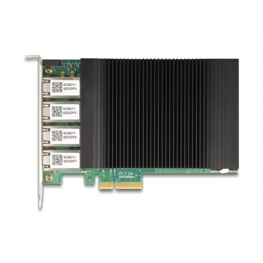 Delock PCI Express x4 karta na 4 x RJ45 Gigabit LAN PoE+