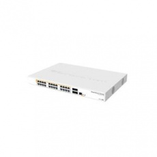 MikroTik Cloud Router Switch CRS328-24P-4S+RM, 800MHz CPU, 512MB, 24xGLAN, 4xSFP+cage, ROS L5, PSU,1U Rackmount