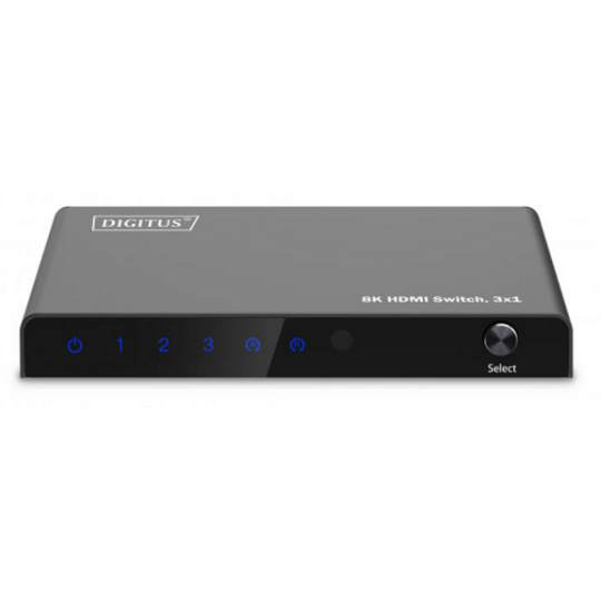 DIGITUS 3x1 HDMI Switch, 8K/60Hz (4:4:4), HDR, HDCP 2.3