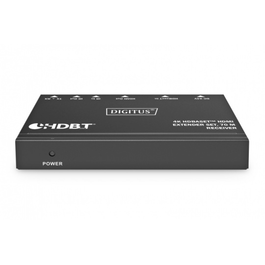 DIGITUS DS-55520 Sada extenderu 4K HDBaseT, 70 m PoC, RS232, IR, černá