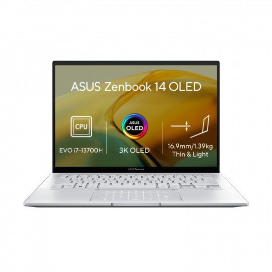 ASUS Zenbook 14 OLED/UX3402VA/i7-13700H/14"/2880x1800/16GB/1TB SSD/Iris Xe/W11P/Silver/2R