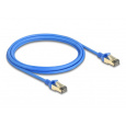 Delock Síťový kabel RJ45, Cat.8.1, F/FTP, tenký, 2 m, modrý