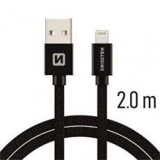 SWISSTEN DATA CABLE USB / LIGHTNING TEXTILE 2,0M BLACK