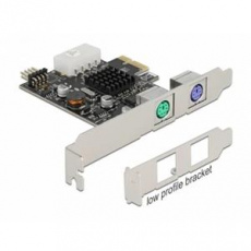 Delock PCI Express x1 Karta na 2 PS/2 a USB pinový konektor - Low Profile