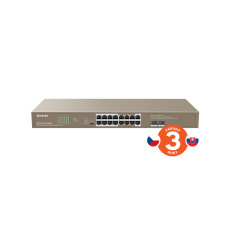 Tenda TEG1118P-16-250W PoE AT Gigabit switch 16x 1Gb/s PoE 802.3af/at + 2x SFP 1Gb/s, PoE+ 230W,Rack