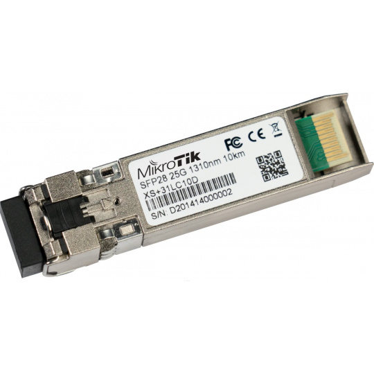 SFP modul Mikrotik XS+31LC10D SFP/SFP+/SFP28, optický modul, SM, 10km, 1/10/25G, 1310nm