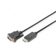 DIGITUS DisplayPort adaptérový kabel DP - DVI (24+1) M/M, 3,0 m, s blokováním, kompatibilní s DP 1.1a, CE