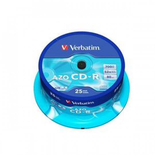 VERBATIM CD-R AZO 700MB, 52x, spindle 25 ks