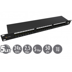 19" patch panel Solarix 24 x RJ45 CAT5E STP 1U SX24-5E-STP-BK-N