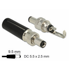 Delock Konektor DC 5,5 x 2,5 mm s délkou 9,5 mm samec