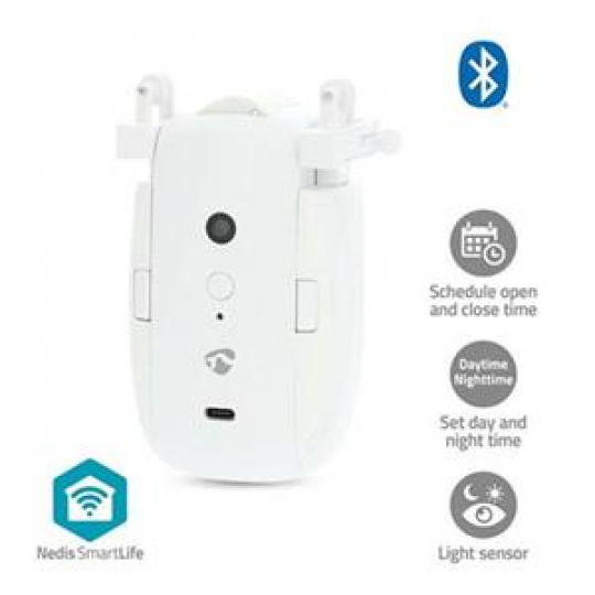 Nedis BTMC20WT1PC - SmartLife Robot se Záclonou | I Kolejnice / U Kolejnice | Závěsy | Napájení z baterie| Bílá