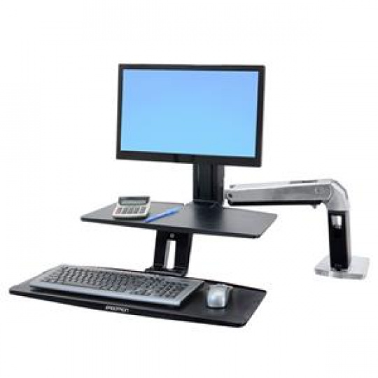 ERGOTRON WorkFit-A with Suspended Keyboard, LD, 5" and WS, Polished Aluminum,stol.drř./prac. stanice/monitor,klav.deska